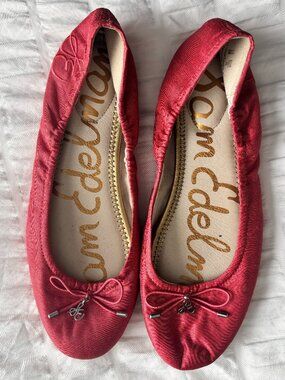 Sam Edelman Women's Pink/Fuchsia Leather Ballet Flats size 6. Like New